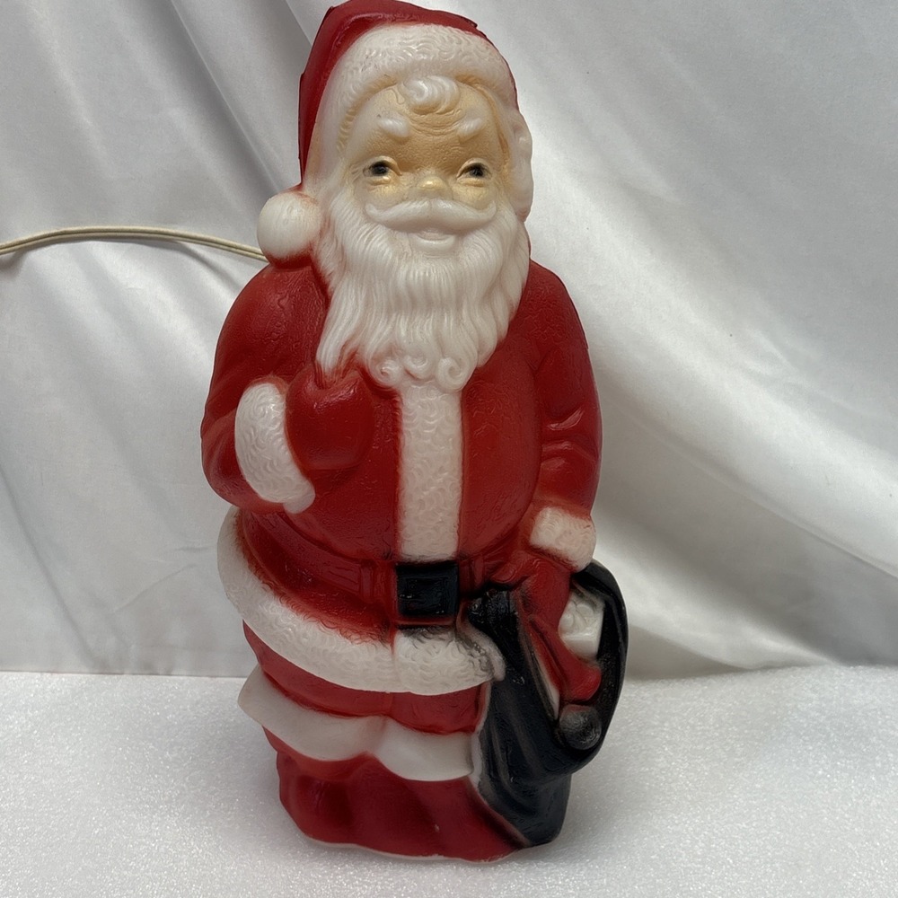 Vintage Empire Blow Mold Santa Claus 1968 Lighted 13" Christmas Works